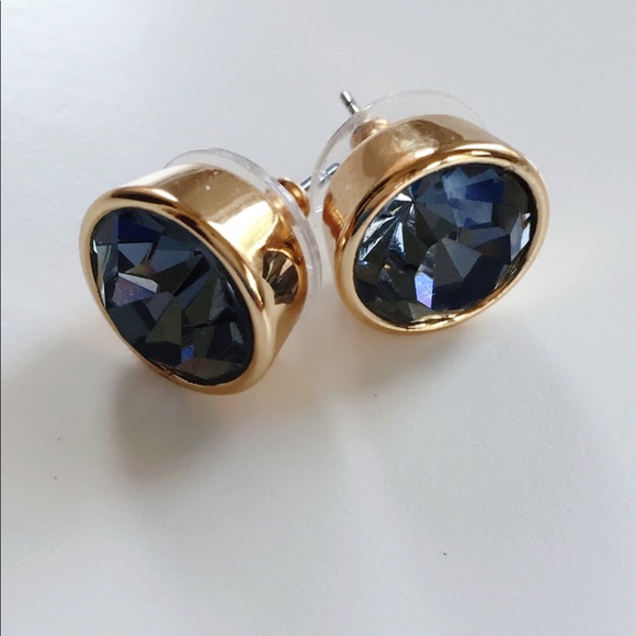 Kate Spade Gold and Blue Grey Faceted Studs - Picture 5 of 5